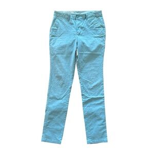 Eddie Bauer Women's LegendWash Teal Stretch Boyfriend Slim Chino Pants 6 Tall